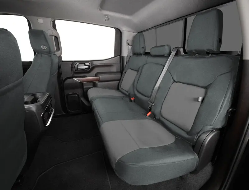 Covercraft Endura Precisionfit Second-Row Seat Covers For 2014–2018 Chevrolet Silverado & Gmc Sierra – Charcoal With Silver Accents 1