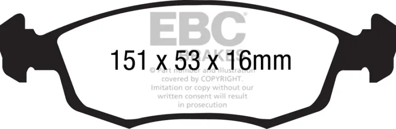 Ebc Yellowstuff Front Brake Pads – Designed For 2011+ Fiat 500 1.4L With Ate Calipers 1