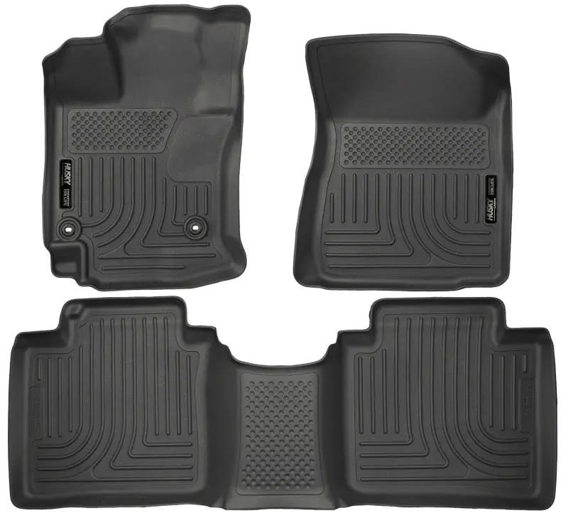 Husky Liners Weatherbeater Floor Mats – Tan Front And Second-Row Protection For 2015 Toyota Venza 1