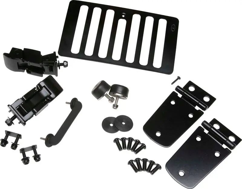 Kentrol Hood Reinforcement Kit – Powder-Coated Black – Fits 1998–2006 Jeep Wrangler Tj 1