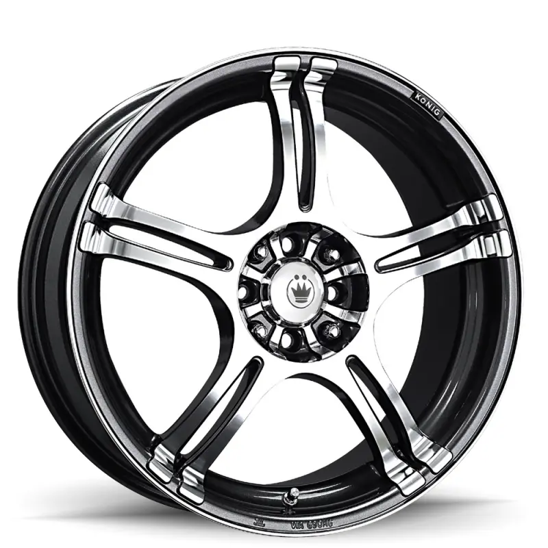 Konig Incident Alloy Wheel – 15X6.5", 8X100/114.3 Bolt Pattern, Et40 Offset, Graphite Finish 1