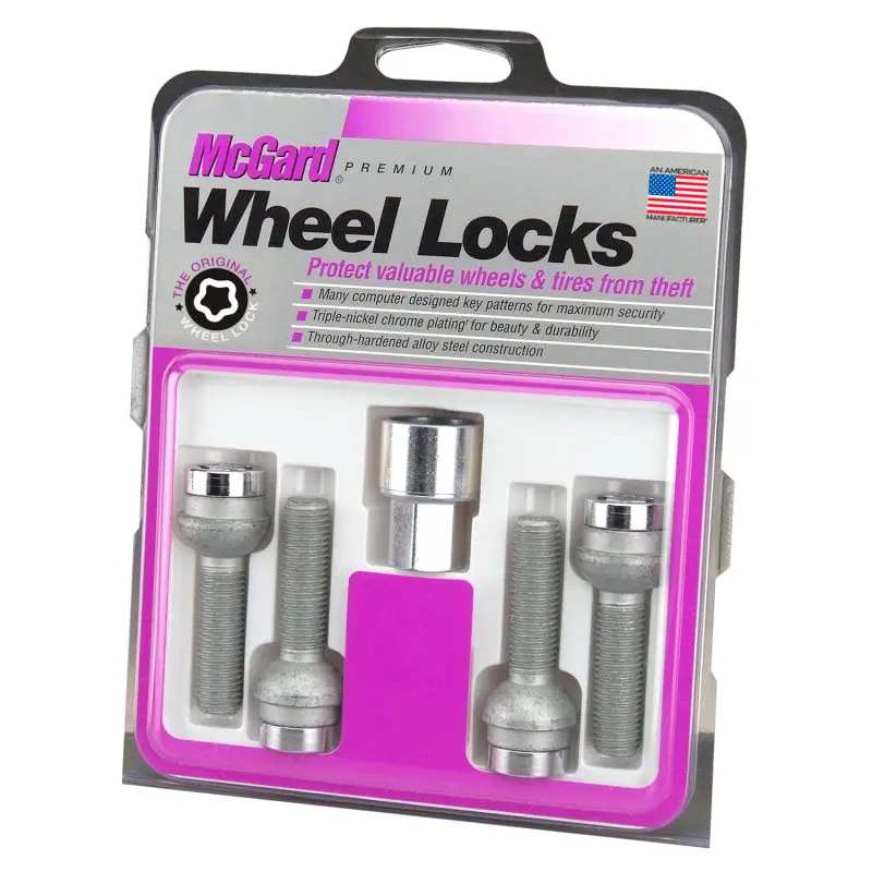Mcgard Chrome Wheel Lock Bolt Set (4-Pack) – Radius Seat, M12X1.5, 17Mm Hex, 39.9Mm Shank 1
