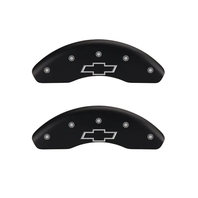 Mgp Engraved Bowtie Caliper Covers – Front & Rear, Red Finish With Silver Accent 1