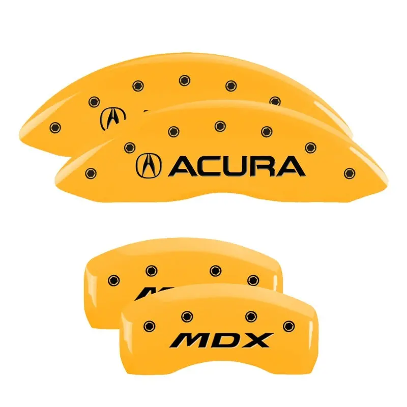 Mgp Engraved Caliper Covers – Front & Rear – Yellow Finish With Black Char – 2019 Acura Mdx 1