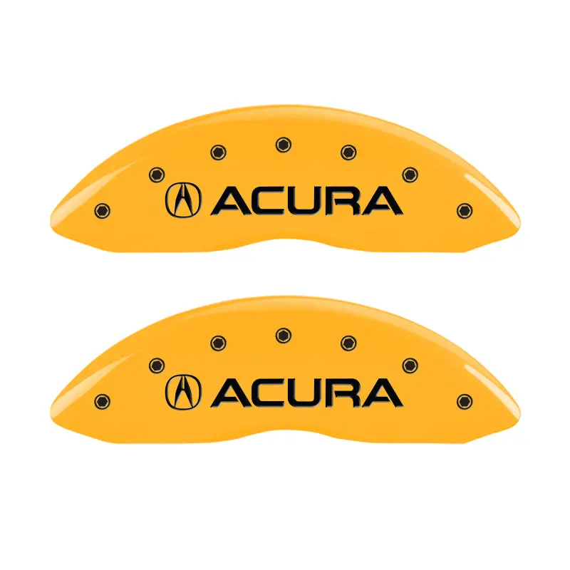 Mgp Engraved Caliper Covers – Front & Rear – Yellow Finish With Black Char – 2019 Acura Mdx 2