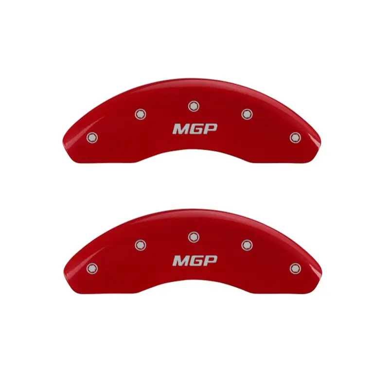 Mgp Front Set 2 Caliper Covers Engraved Front Mgp Red Finish Silver Ch 1