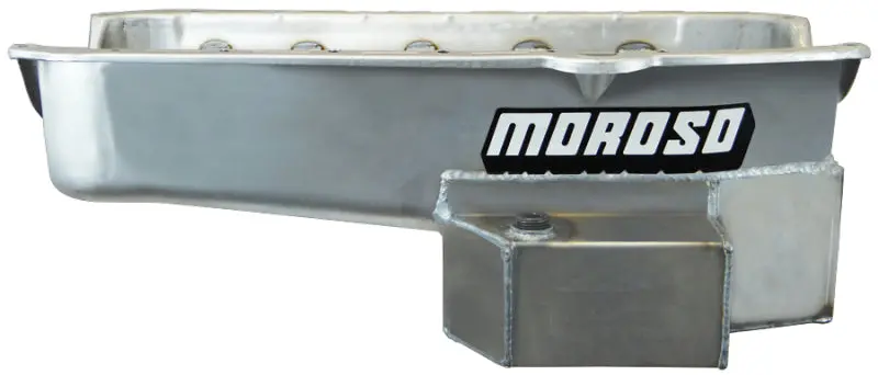 Moroso Pre-80 Chevrolet Small Block (W/2 Piece Seal) Road Race Wet Sump 7Qt 7.5In Steel Oil Pan 1