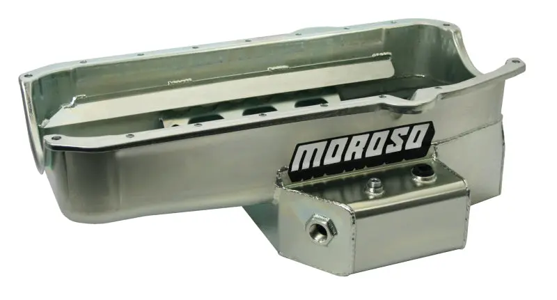 Moroso Steel Oil Pan For 1986–Present Chevy Small-Block V8 — Wet Sump, 7-Quart Capacity, Low-Profile Design 1
