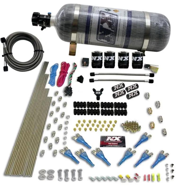 Nitrous Express Shark Direct Port Nitrous System – 8-Cylinder, 4-Solenoid, 200–600 Hp, Includes Composite Bottle 1