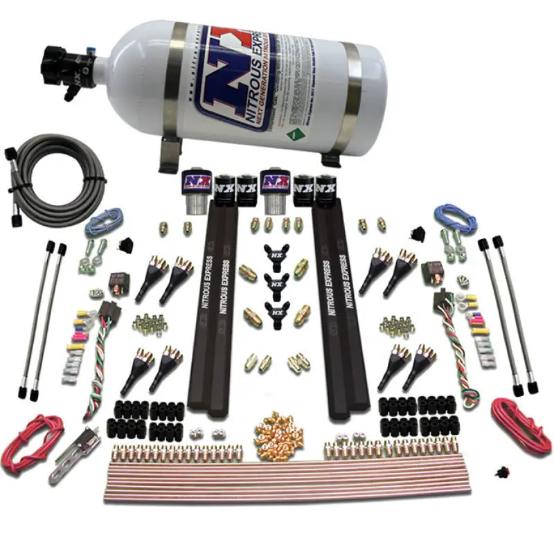 Nitrous Express Sx2 Dual-Stage Nitrous System – 8-Nozzle Kit (200–1200 Hp) With 10-Lb Bottle 1