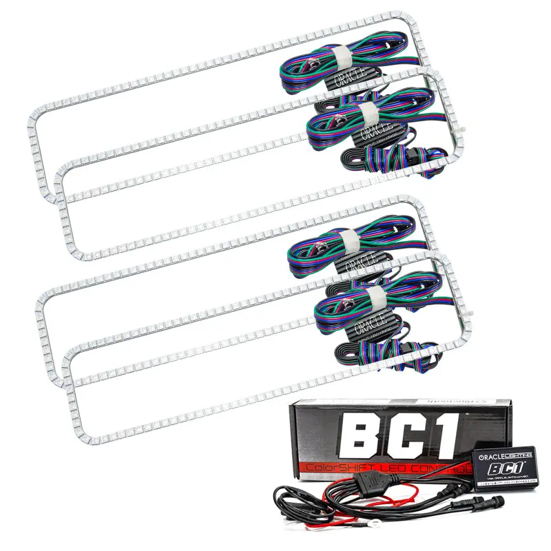 Oracle Dual Halo Led Light Kit For 1996–1999 Gmc Suburban – Colorshift Rgb With Bc1 Controller 1
