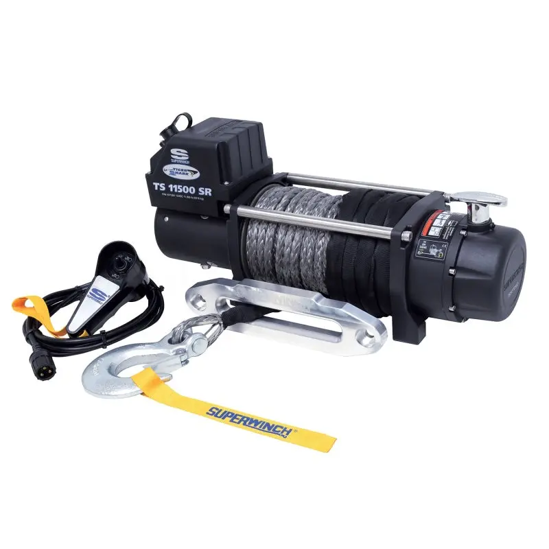 Superwinch Tiger Shark 11500 Synthetic Rope Winch – 12V Dc, 11,500 Lb Capacity, 3/8" X 80' 1