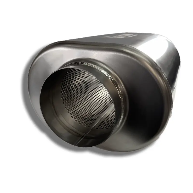 Ticon Industries 12-Inch Oval Titanium Muffler – 3.5-Inch Inlet/Outlet, Center-Exit Design 1