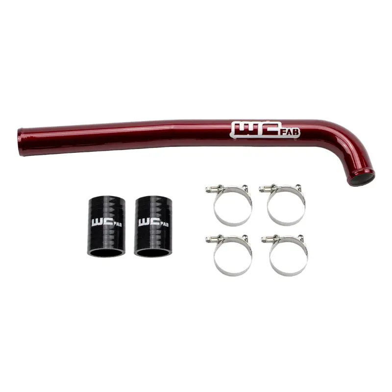 Wehrli Fab High-Output Upper Coolant Pipe – Red Anodized – For 2019–2022 Chevrolet 6.7L Cummins 1