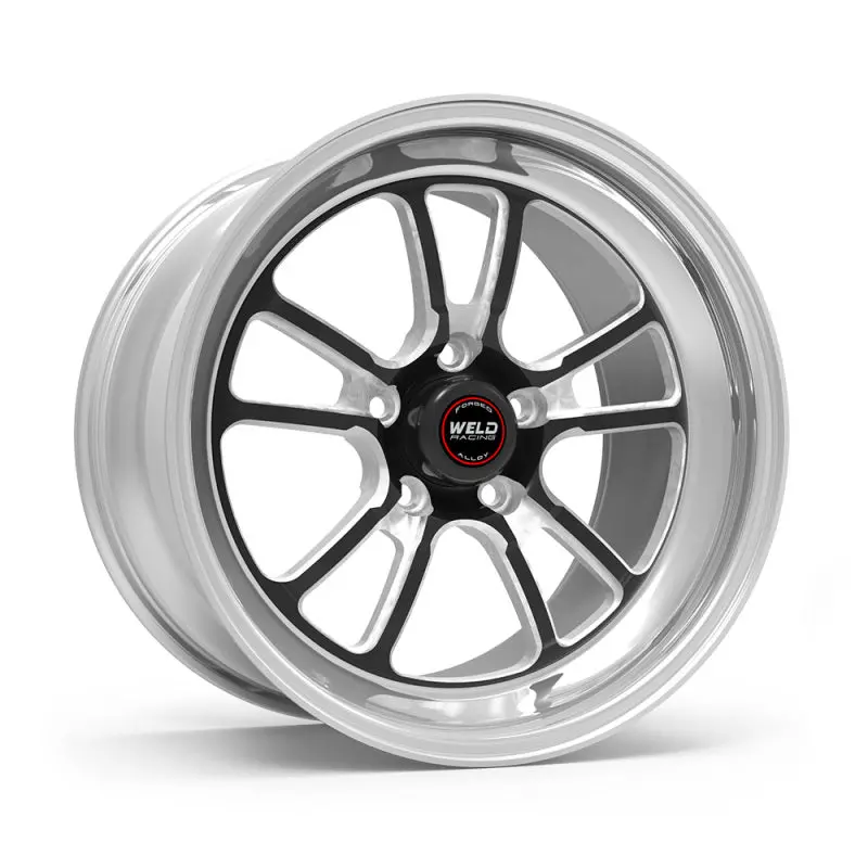 Weld S70 Rt-S Forged Drag Wheel – 18X10, 5X120 Bolt Pattern, 8.2" Backspace, Black Center / Polished Rim 1