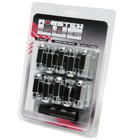 Wheel Mate Chrome Open-End Lug Nut Set – 20-Piece, M14×1.5 Thread 1