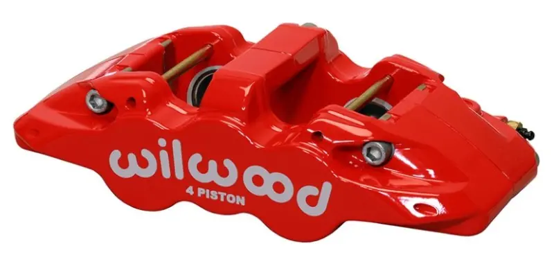 Wilwood Aero4 Right-Hand Caliper – Red Finish, Dual Piston Sizes (1.88" / 1.62"), Compatible With 1.25" Discs 1