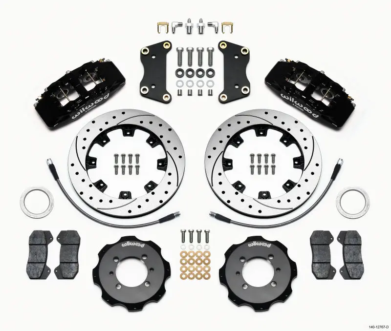 Wilwood Dynapro 6-Piston Front Hat Kit – 12.19" Drilled Rotor W/ Lines For 2012 Fiat 500 1