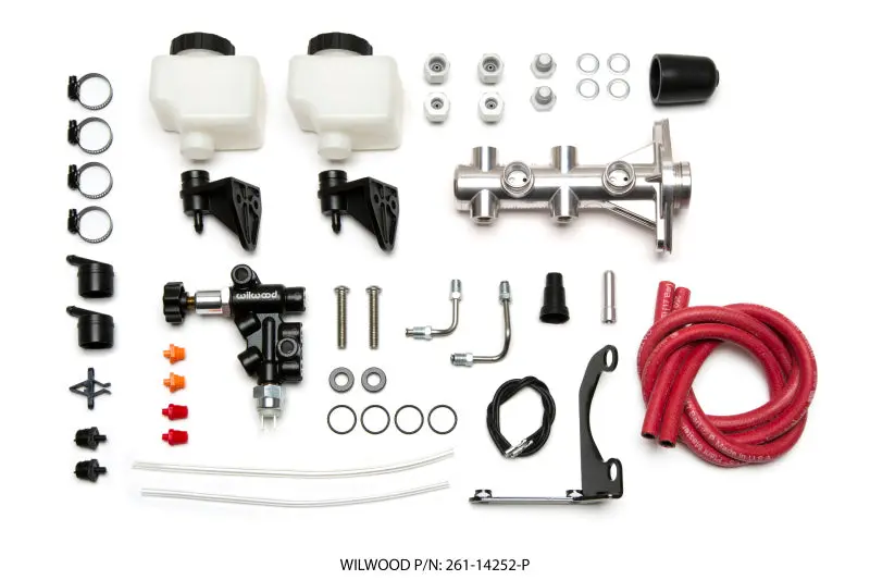 Wilwood Tandem Master Cylinder Kit With Left-Hand Bracket And Proportioning Valve – 1-1/8" Bore, Ball-Burnished 1